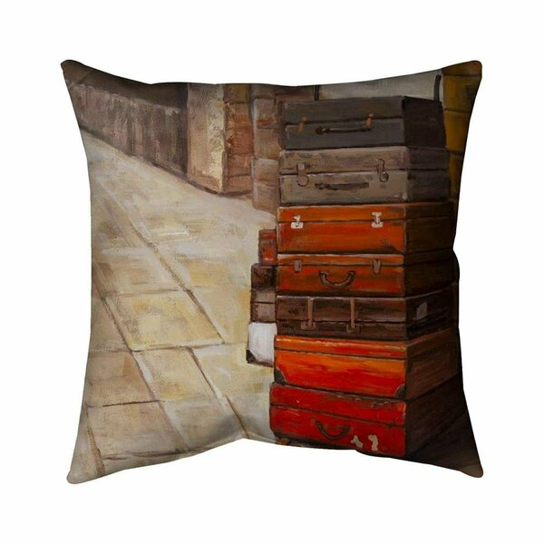 Fondo 26 x 26 in. Old Traveling Suitcases-Double Sided Print Indoor Pillow FO2794174